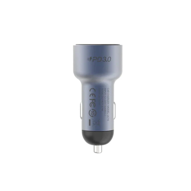 Momax MoVe 67 W Dual-Port Car Charger - Space Grey Momax MoVe 67 W Dual-Port Car Charger - Space Grey